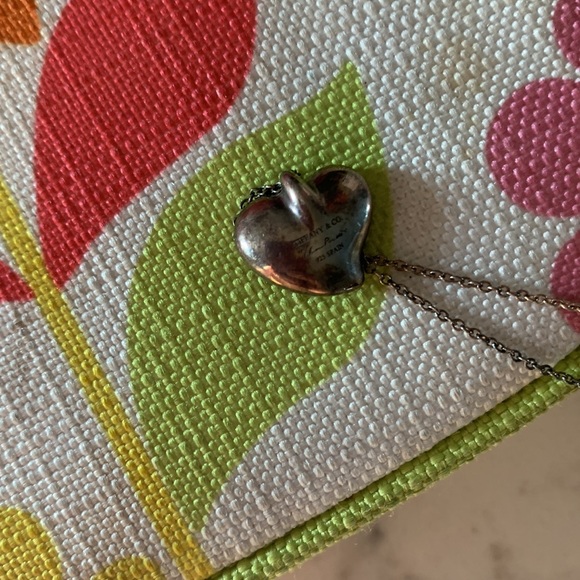 Irregular shaped heart necklace reversible silver - Picture 5 of 12